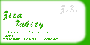 zita kukity business card